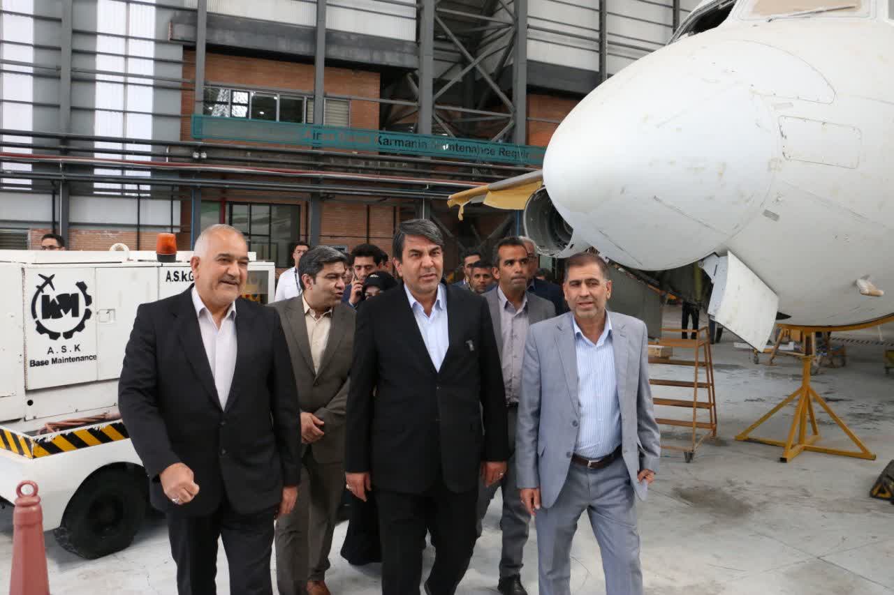 بازدید استاندار کرمان از اولین آشیانه رنگ‌آمیزی و تعمیر و نگهداری هواپیما در کشور