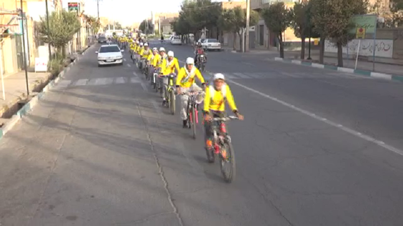 کاروان دوچرخه‌سواری فدائیان ولایت بهاباد عازم مشهد مقدس شد